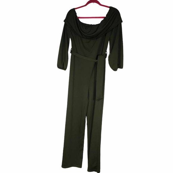 Army Green Unbranded One Piece Belted Jumpsuit *Medium/Large* see Measurements - Picture 2 of 6